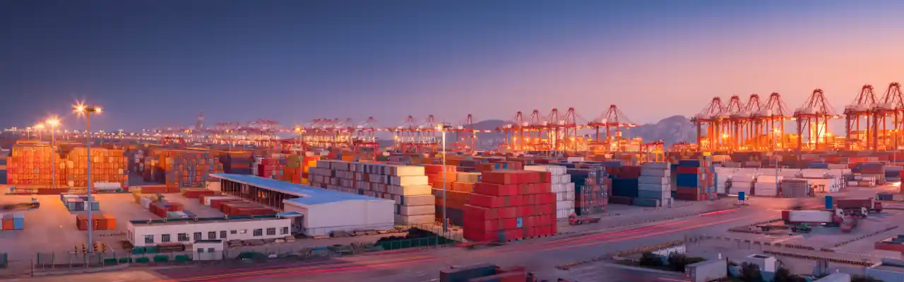 Container Port at Sunset